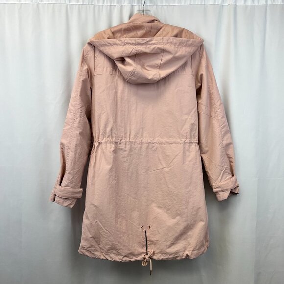1 Sunset Lane Womens Pink Long Sleeve Hooded Rain Jacket Size Medium - Picture 2 of 10